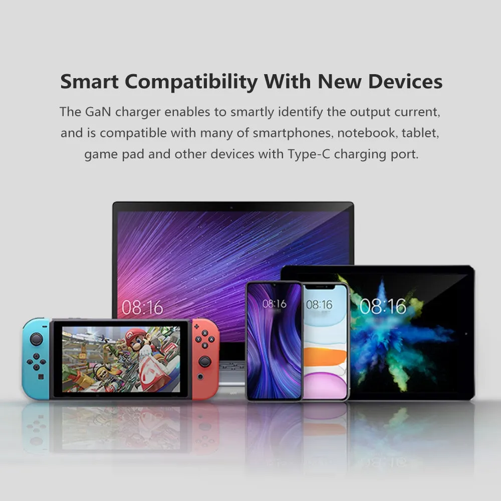 Original Xiaomi Mi GaN 65W Travel Charger Type-C Smart Output PD Quick Charge 5V9V12V15V=3A 10V=5A 20V=3.25A For Smart Phone (7)