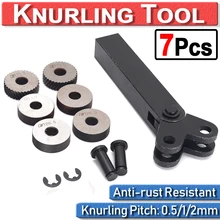Ensemble de supports de mollets linéaires grossiers à double roue diagonale en acier, 7 pièces, 0.5mm 1mm 2mm, tour à moleter D30