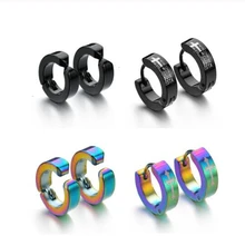 Kleine Creolen Edelstahl Piercing Runde Ohrring Für Frauen Männer Ohr Ringe Clip Schwarz Kreis Ohrringe Minimalistischen Schmuck(China)