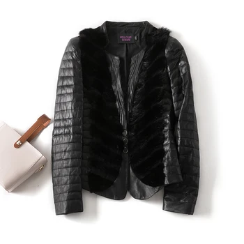 

Mink Fur Coat Female Real Genuine Leather Jacket Autumn Winter Sheepskin Down Coat Women Clothes 2020 Korean Vintage Tops T4717