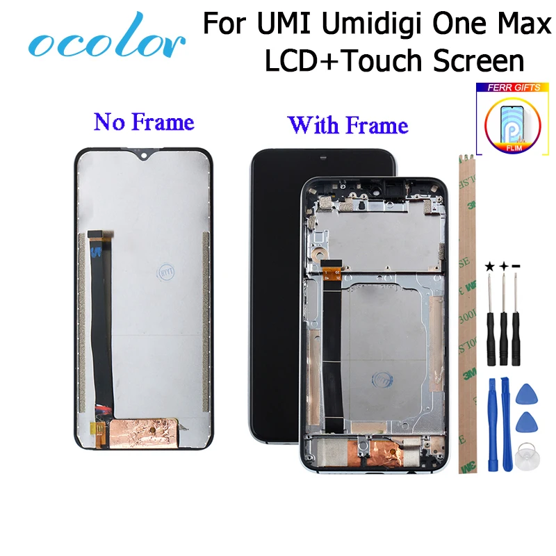Цветной для UMI Umidigi One Max ЖК дисплей и сенсорный экран + рамка пленка замены