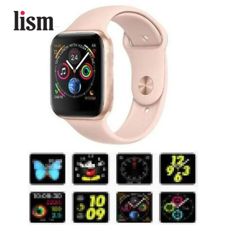 

NEW 44mm size 1:1 Smart Watch IWO 8 plus Alloy matte case similar series 4 Heart Rate Smartwatch SIRI For iOS Android PK IWO 5 6