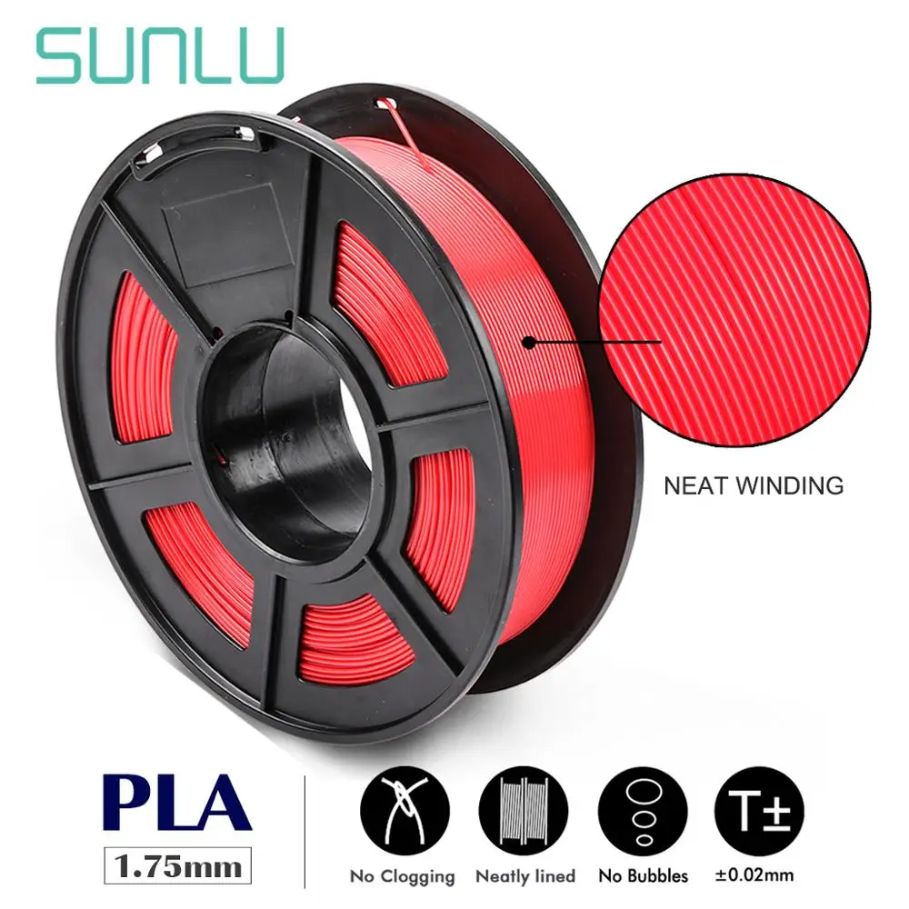 Red PLA 3d принтер, нить, измерительная точность+/-0,03 мм, 1 кг, катушка 1,75 мм, красная аккуратная нить для 3D ручки - Цвет: Red