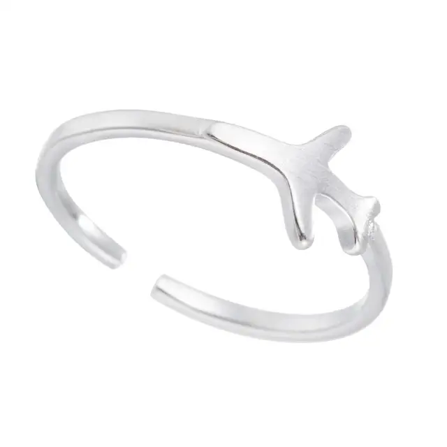 Jisensp Minimalist Jewelry Silver Color Geometric Rings for Women Adjustable Round Triangle Heartbeat Finger Ring bague femme SYJZ115