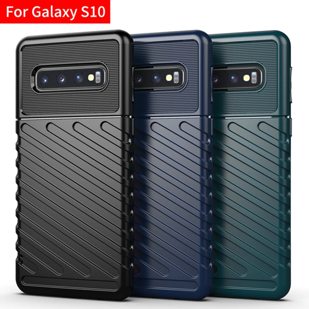 Мягкий силиконовый чехол OTAO для Galaxy samsung S10 Plus Note 10 Pro A50 A70 S10E с 3D полоской