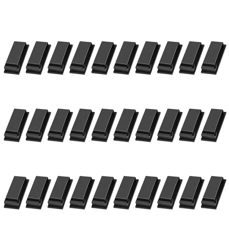 

30 pcs. Cable Clips Cable Clamps Black, Desk Cable Holder Self - adhesive & Cable Hinges Cable Management Charging Cable Managem
