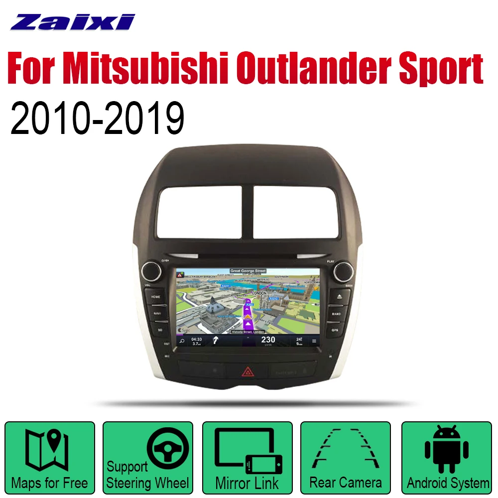 Автомобильный DVD плеер ZaiXi GPS навигация для Mitsubishi Outlander Sport 2010 ~ 2019 Автомобильная