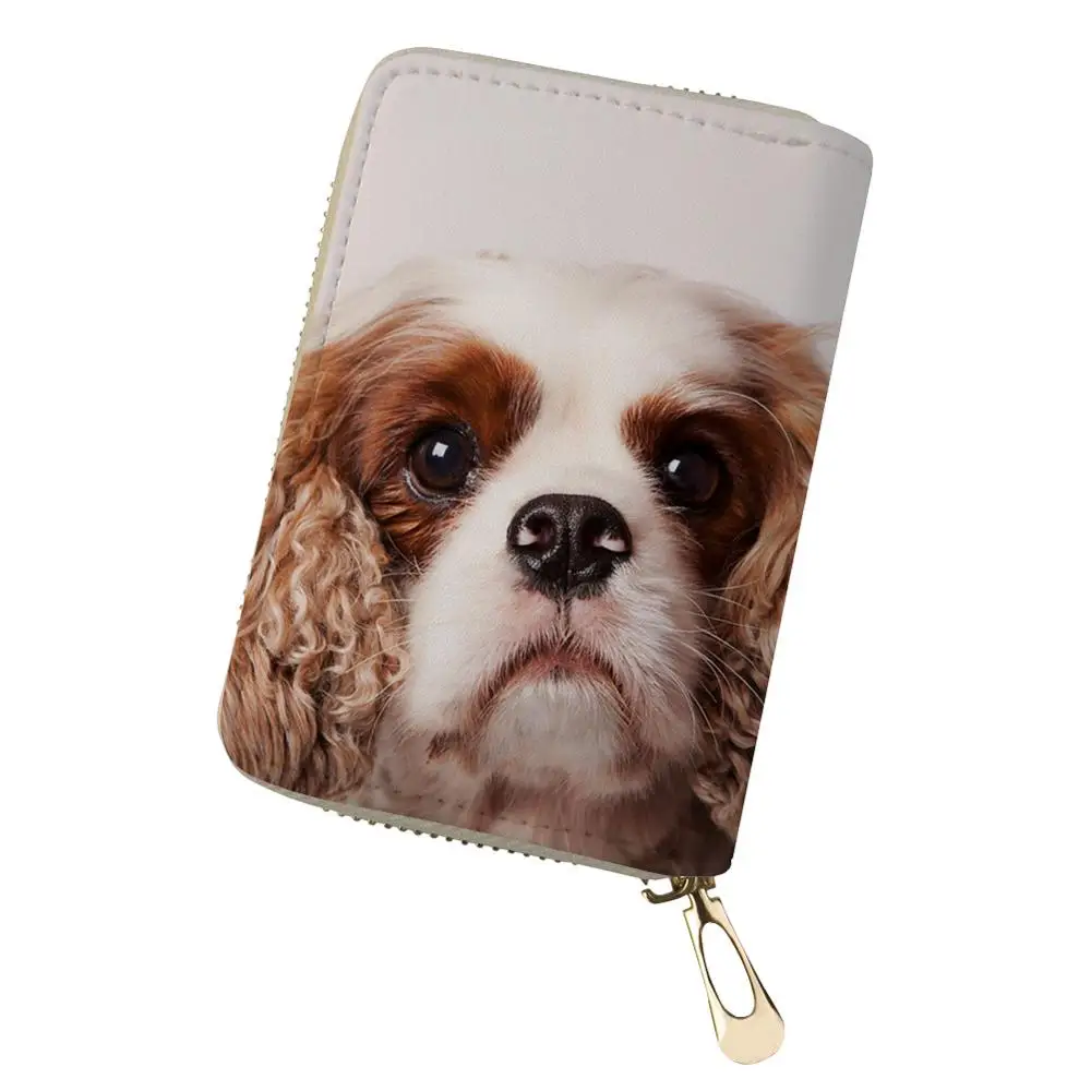 THIKIN для женщин King Charles Spaniel 3D печать из искусственной кожи держатели для кредитных карт дамы путешествия паспорт карты Визитницы - Цвет: 4