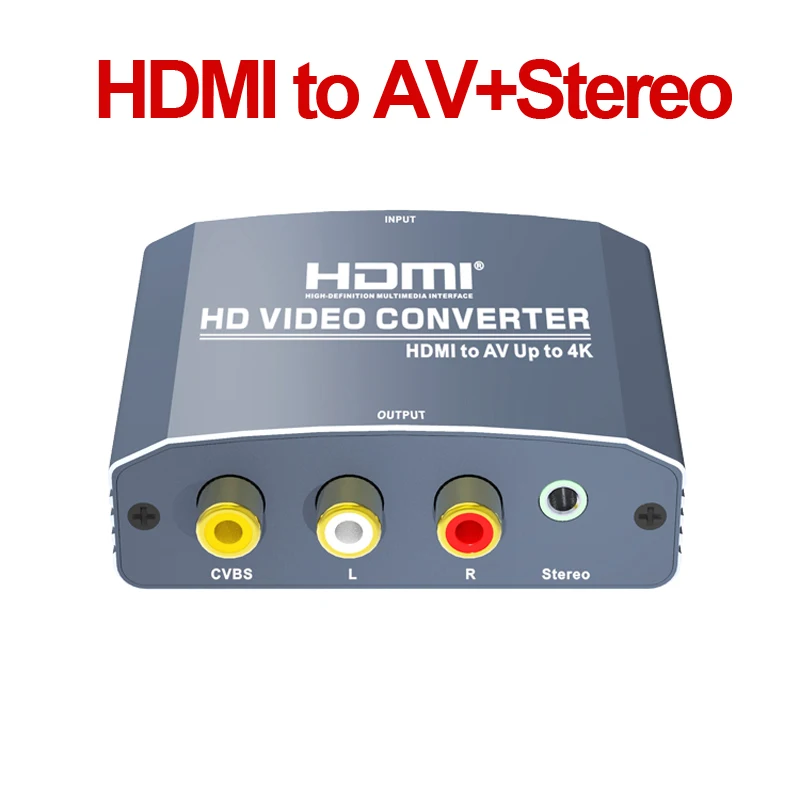 Преобразователь видео HDMI-совместимый с AV стерео HDMI 1.4b в RCA CVBS L/R видеоадаптер
