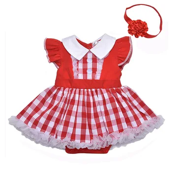 

Newborn Baby Baptism Dress Plaid Princess Dress Baby Toddler Baby Dress Baby Birthday Party Dress + Flower Headdress
