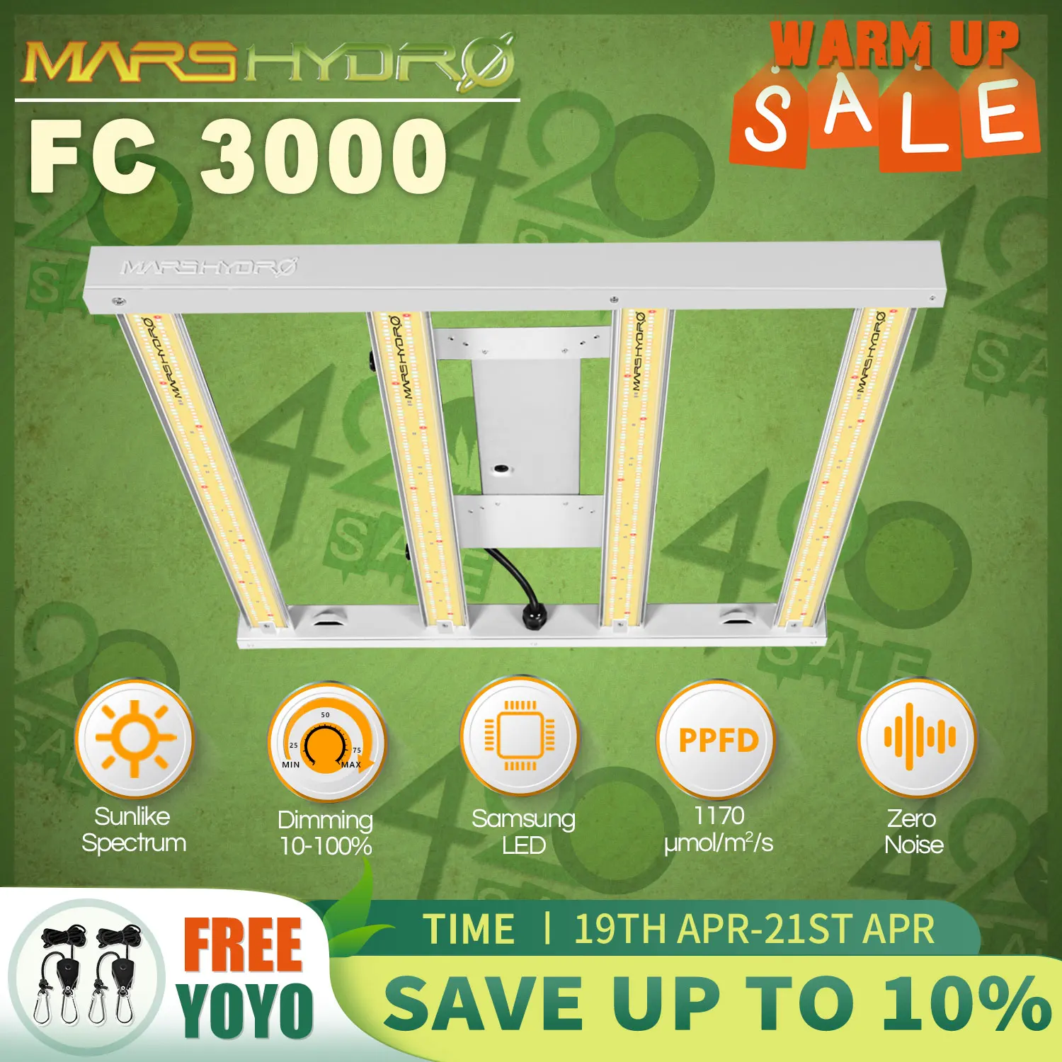 New Arrival! Mars Hydro FC 3000 Samsung LM301D Full Spectrum LED Grow Lights Strip Grow Tent Hydroponics Veg and Flower