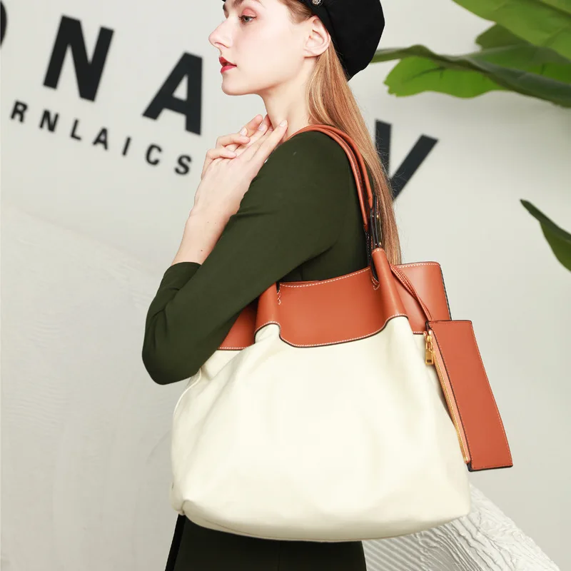 

Bag Women's 2020 New Style Diaper Bag Large Capacity Handbag Europe And America Fashion Casual Canvas Bag Single-shoulder Bag fo