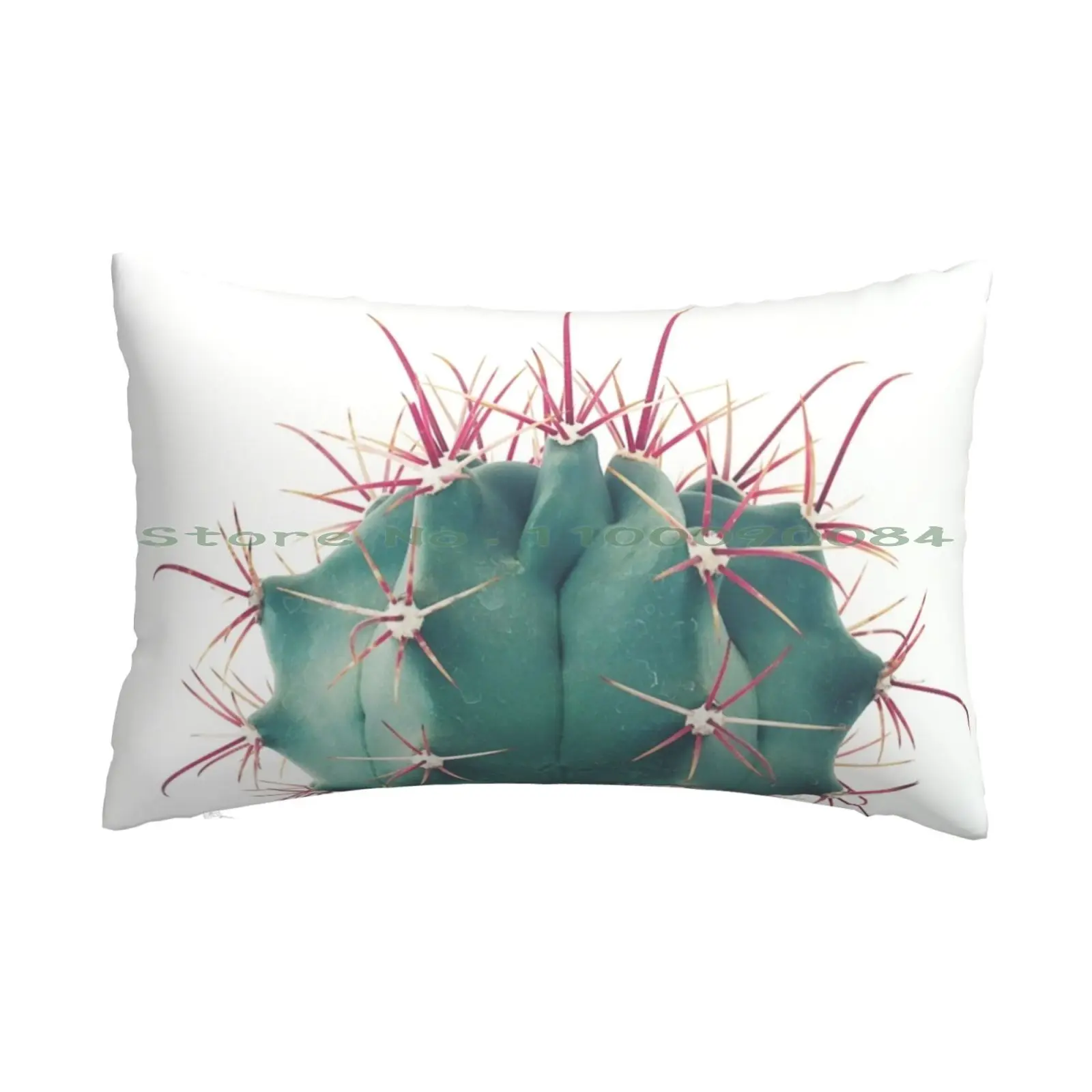 

Ferocactus Pillow Case 20x30 50*75 Sofa Bedroom Cactus Cacti Spines Nature Botanical Plants Tropical Desert Green Red Still