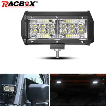 

Racbox 7 " Led Work Light 60W 36 COB Leds Bar 4500lm Super Bright For 4X4 Offroad Car Truck ATV UAZ ATV Boat Fog DRL 12V 24V
