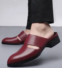 2020 Summer Pointed Head Pu Leather Shoes Men Loafer Shoes Outside Piergitar Slippers Men Shoes F226