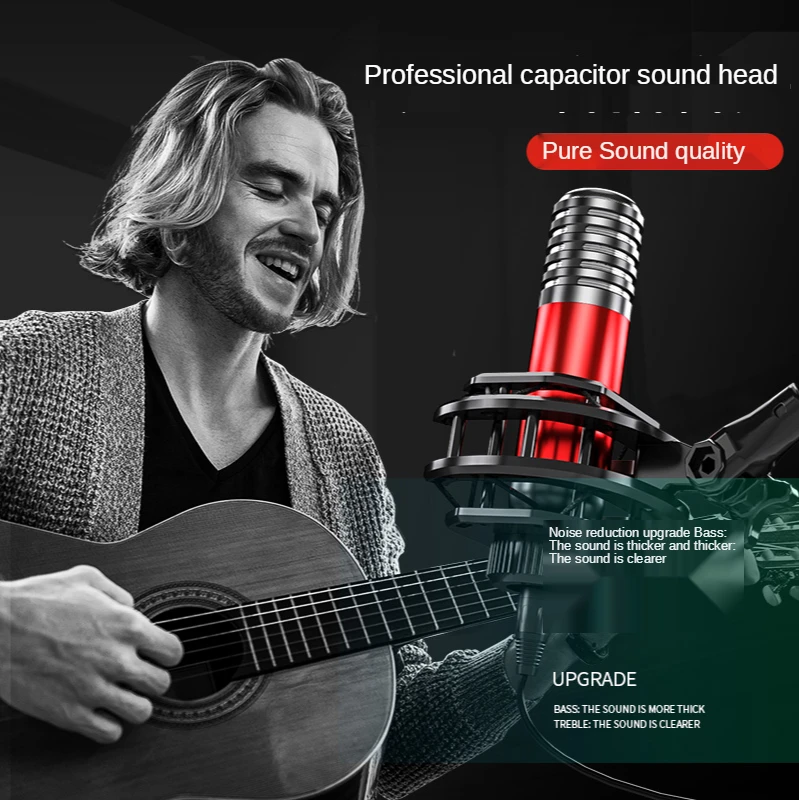 

New Condenser Microphone 3.5mm Plug Home Stereo MIC Desktop Tripod for PC YouTube Video Skype Chatting Gaming Podcast Recording