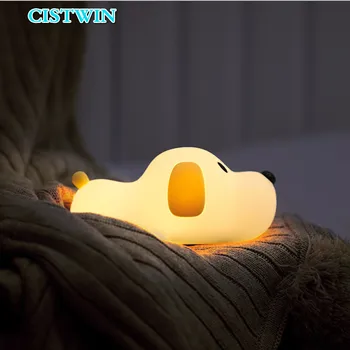 

Night Light LED Touch Sensor Dimmable Timer Puppy Lamp USB Rechargeable Bedroom Bedside Lamp for Children Kids Baby gift cute
