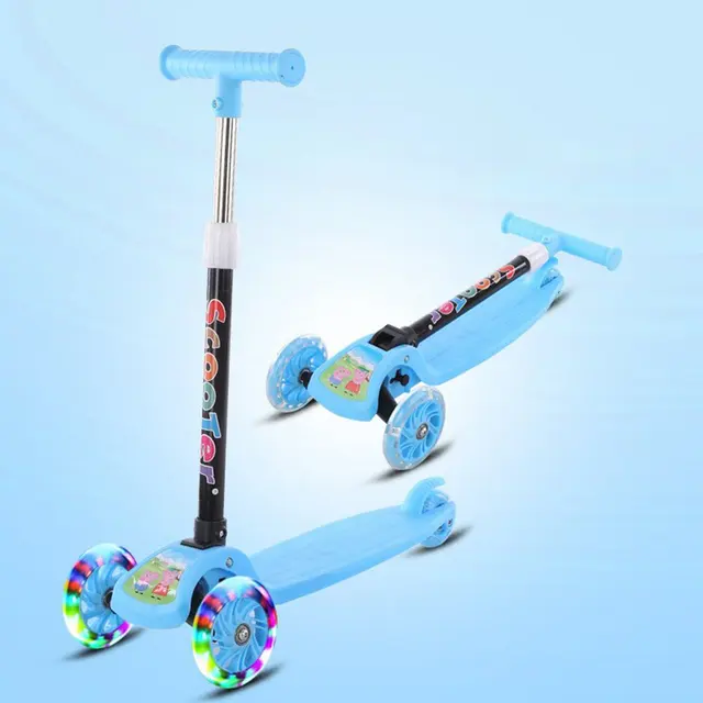 Children's Scooters Luminous Wheel Two Modes Outdoors Scooter For Kids Long Folded Four Rounds 3