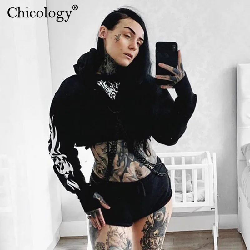 Chicology готика готическое панк Светоотражающая отражающий тотемным принтом принт