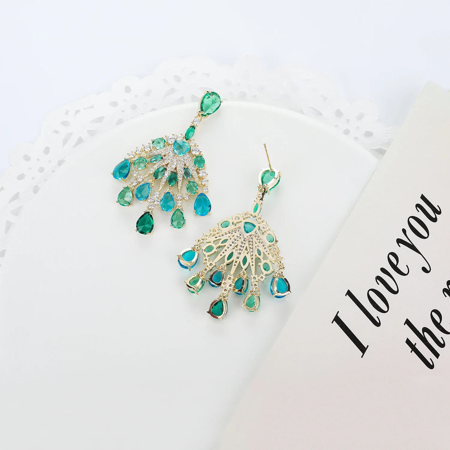 Popular Cubic Zircon CZ Earrings for Wedding, Crystals Flower Earring for Bride, Women Girl Birthday Party Jewelry CE11500