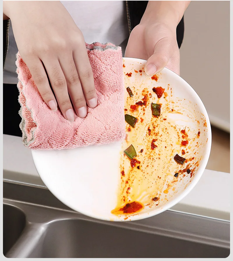 Chiffons de cuisine Chiffon de Nettoyage en Microfibre Super Absorbant pour  Nettoyer la Vaisselle culinaires goupillon