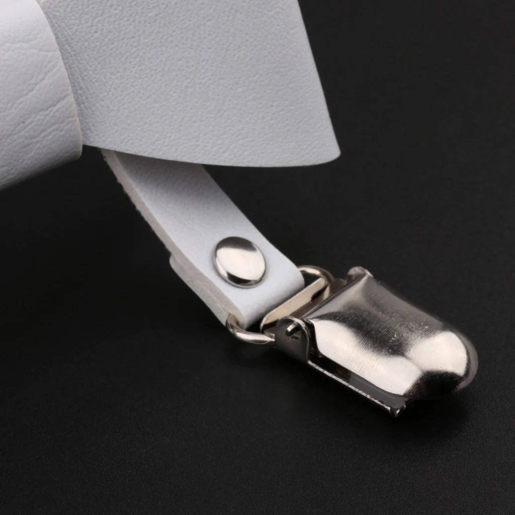 Sexy Women Bowknot Leg Garter Belt Anti-Slip Clips Elastic Punk Leg Harness Thigh Ring Leather Garter Belt Suspender Strap
