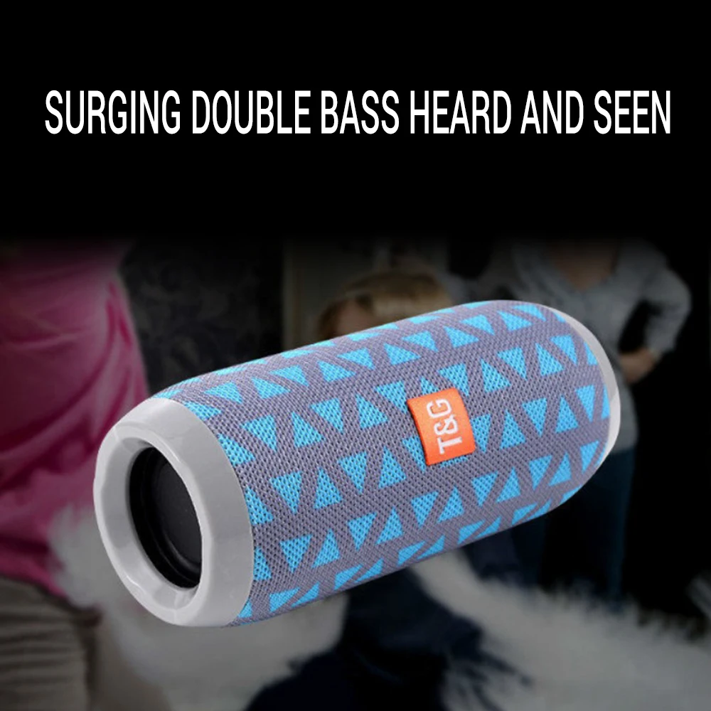 3D T&G 10W Waterproof Wireless Bluetooth Speaker Plastic Outdoor Portable Column Loudspeaker Box Bass Sound Bar Music Player