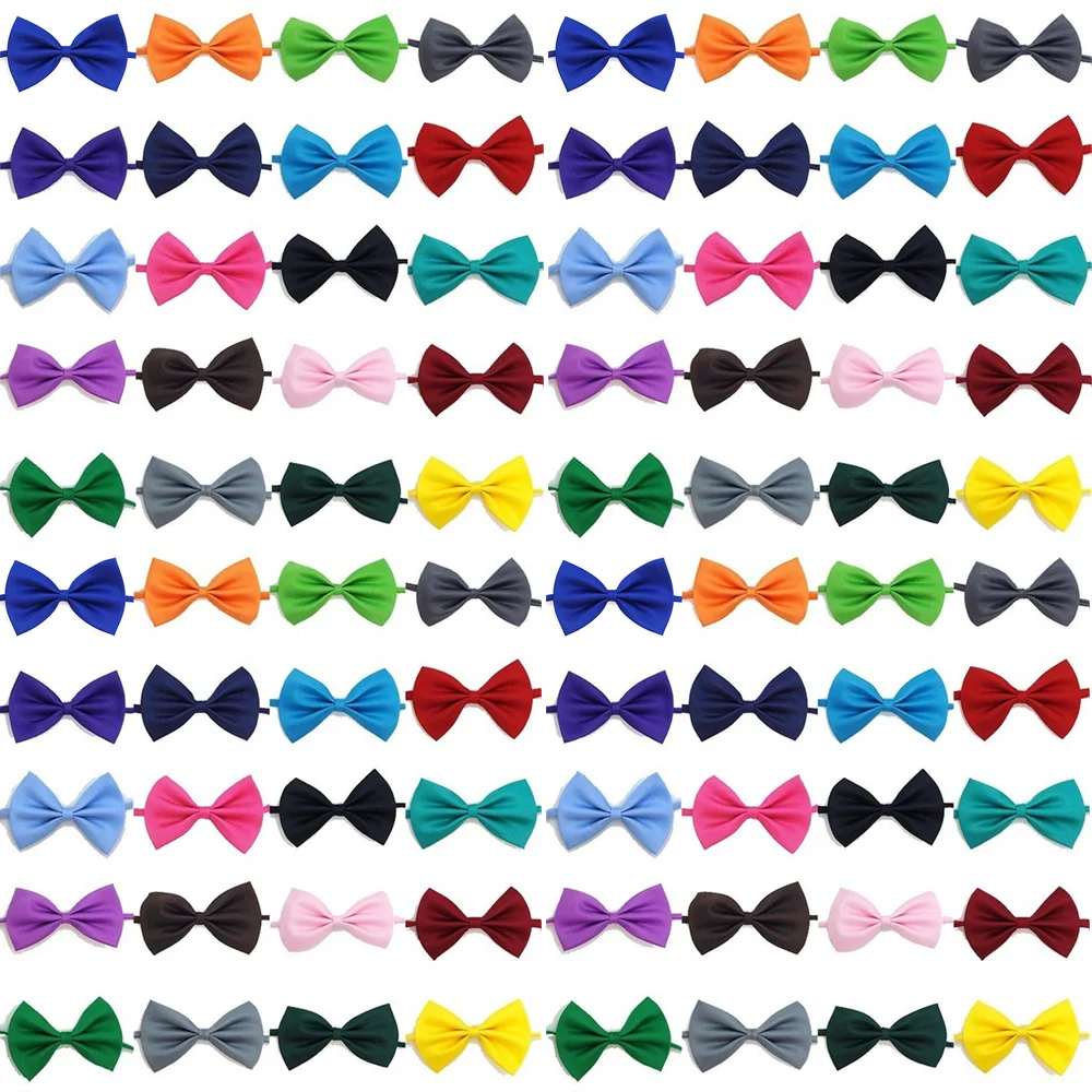

50/100Pcs Adjustable Cat Dog Bow Tie Lots Neck Tie Pet Dog Bow Puppy Bows Collar For Kitten Collar Pet Accessories Wholesale