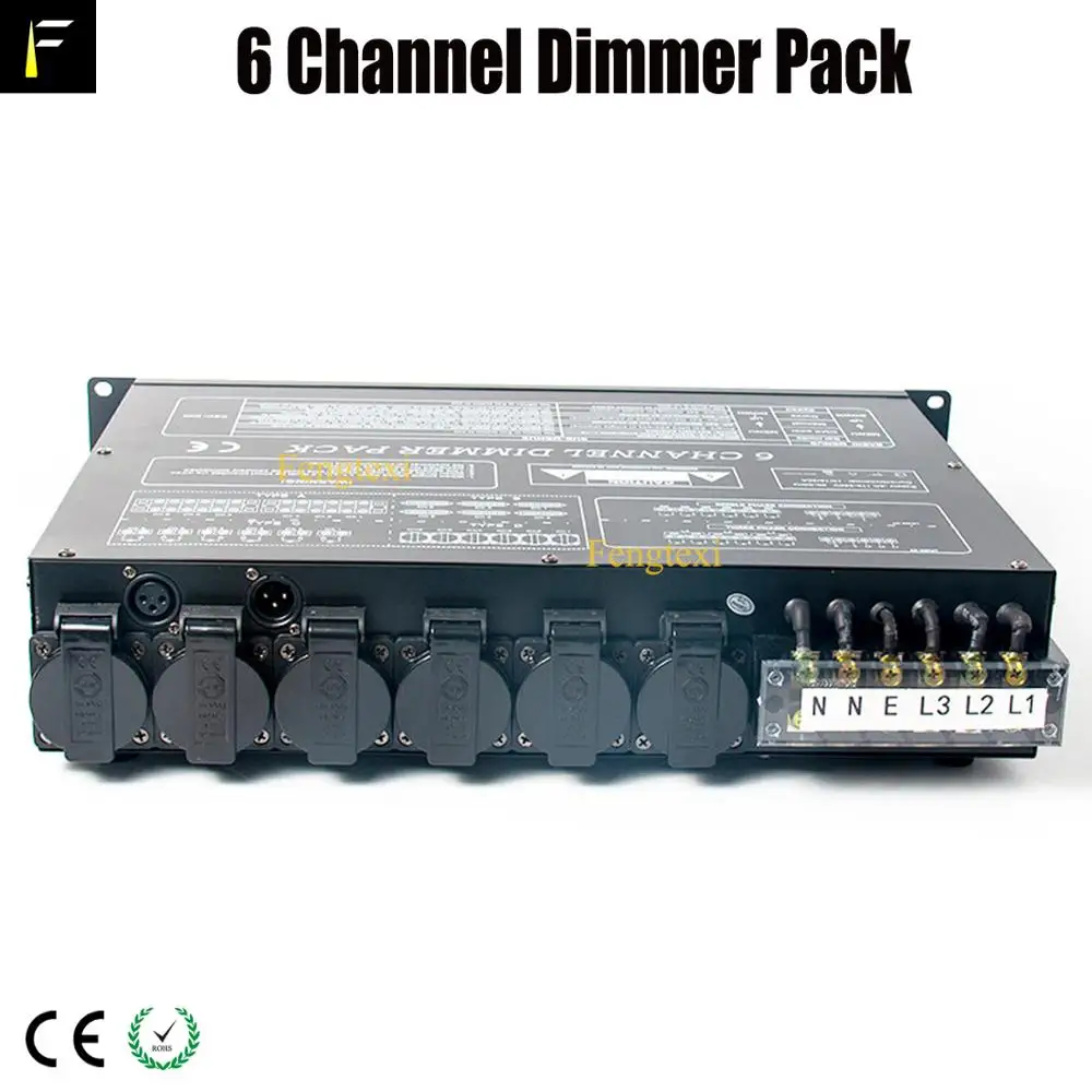 6채널(6ch) 디지털 디머 팩, 리니어/스위치/스퀘어 제어 모드, 6x4000w 무대 조명 디지털 컨트롤러 디밍 콘솔