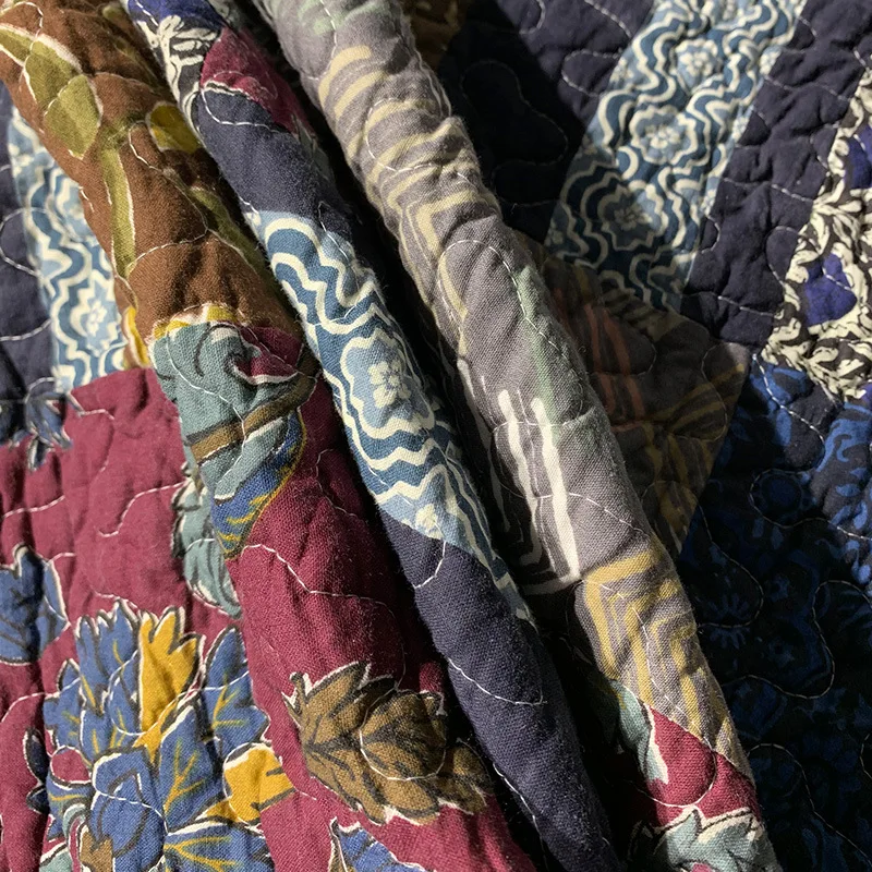 CHAUSUB Cotton Bedspread Quilt Set 3pcs/2pcs Handmade Patchwork Coverlets Pillowcase King Queen Twin Size Summer Quilts