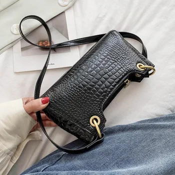 

Women Messenger Bgas Crocodile Pattern Glossy PU Leather Crossbody Bags 2020 Small Shoulder Handbags Lady Travel Cross Body Bag