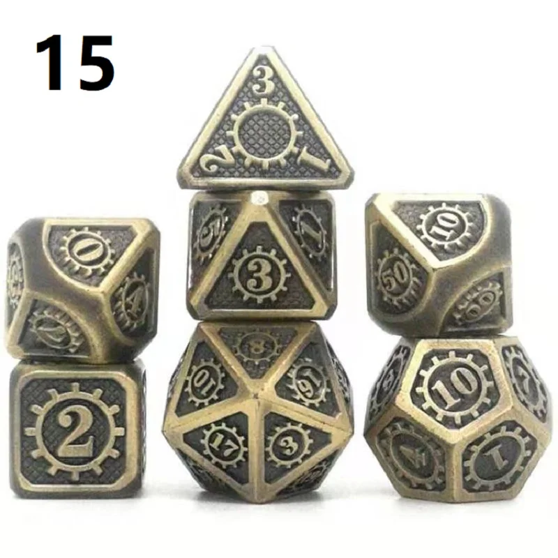 

2020 Newest Ancient Copper polyhedral metal dice dnd dice set rpg accessories dobbelstenen dados rol d20