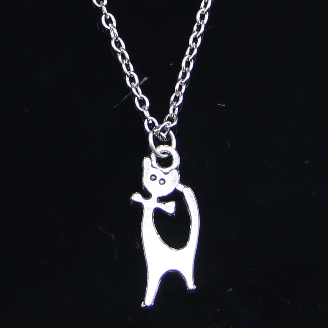 20pcs New Fashion Necklace 25x10mm Double Sided Cat Pendants Short Long
