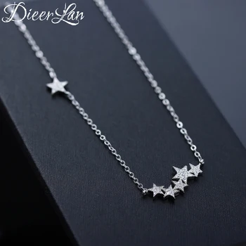 

New Arrivals 925 Sterling Silver Crystal Star Necklaces for Women Wedding Jewelry Long Statement Necklaces 2020