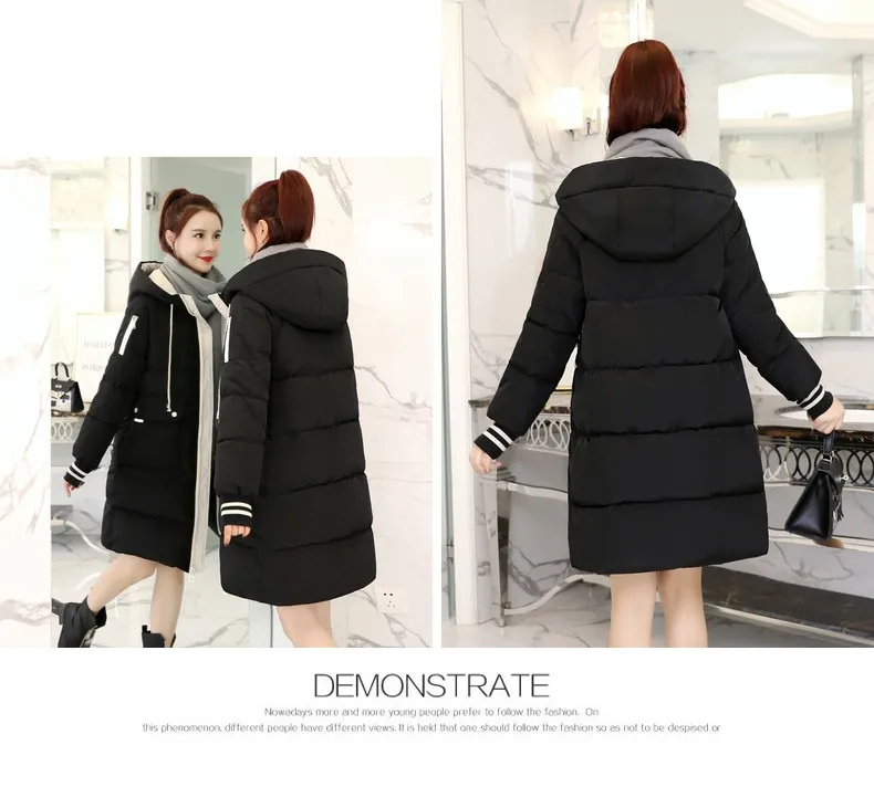 Thick down Jacket Cotton-padded Clothes Women's Mid-length New Style Winter Korean-style Loose-Fit over-the-Knee Cotton-pad