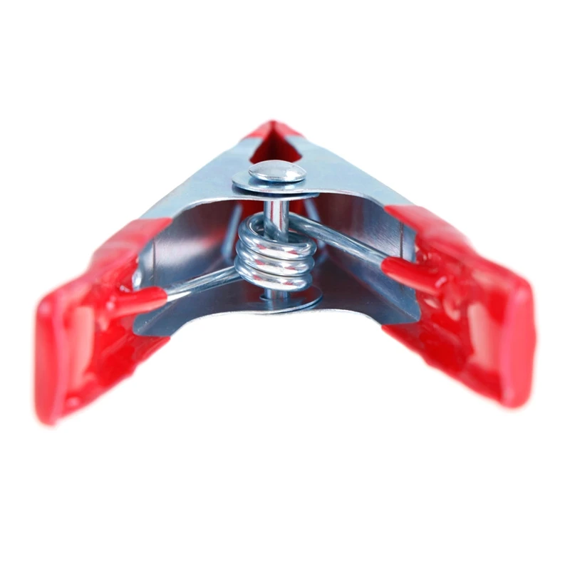 10Pcs Mini Metal Heavy Duty Spring Clamps Crocodile Clip Red Plastic Tips Tool Clips Grip Holder Diy Hand Tools