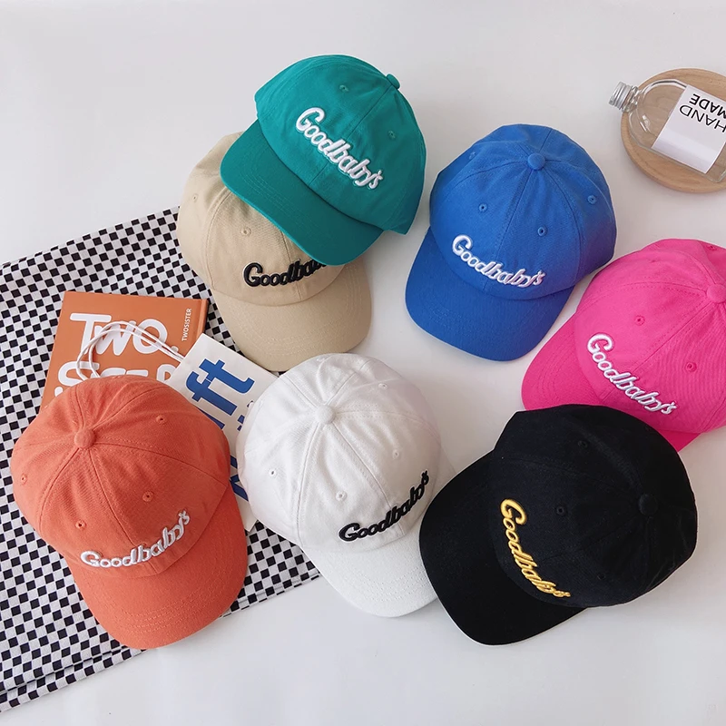 Spring Summer Baby Baseball Hats Cotton Kids Boys Girls Outdoor Sun Hats Fashion Letter Embroidery Children Peaked Caps 2023 corduroy kids baseball caps cute bear korea girls boys spring autumn sun shading soft brimmed chidlren peaked caps