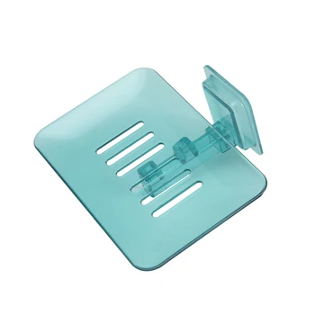 

Crystal Soap Box Tray Wall-mounted Storage Rack Leachate Dish Shelf Case