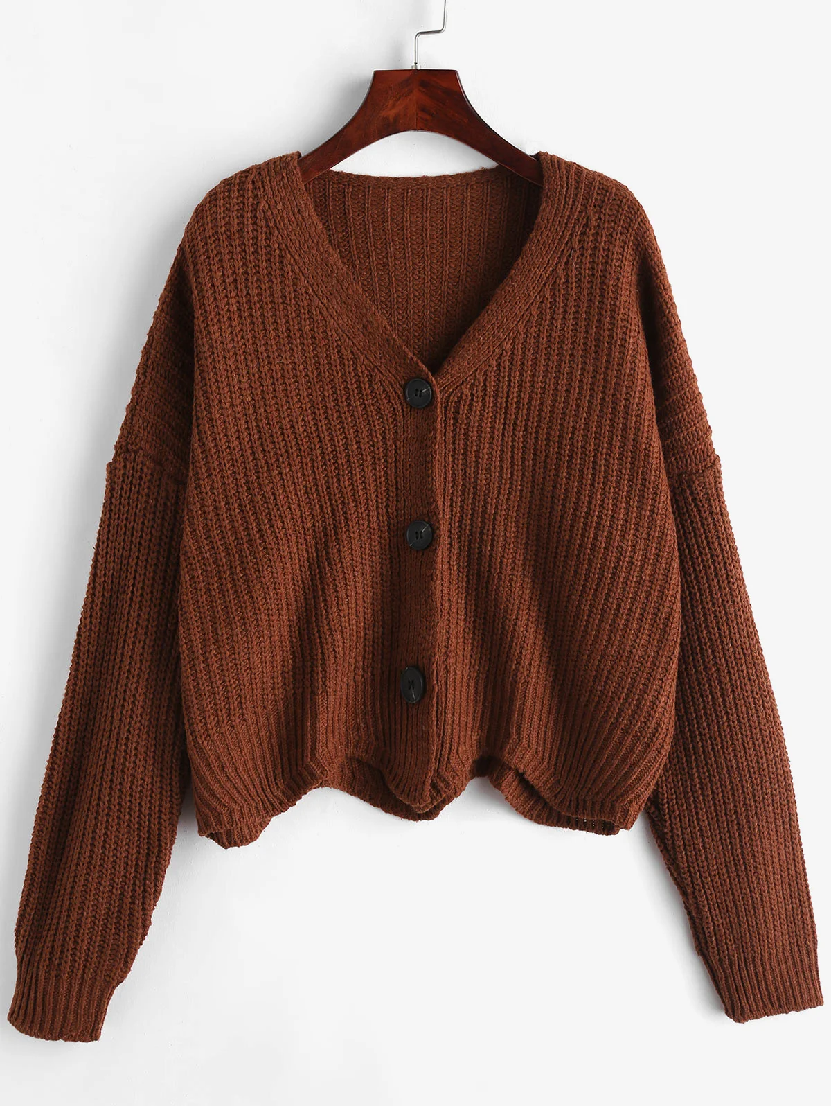 

Scalloped V Neck Cardigan Basic Sweater Button Up Cardigan fashion for Autumn