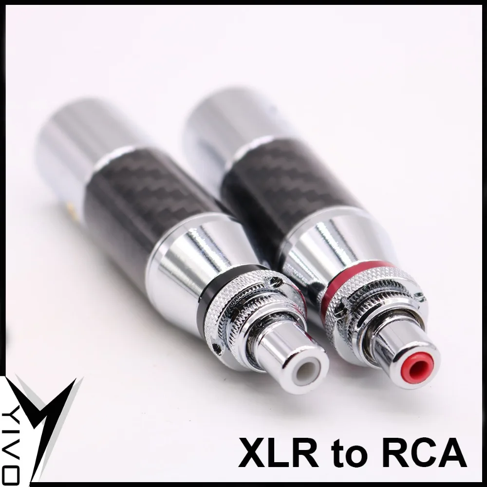 4 шт. XSSH аудио 3 контактный разъем Черный XLR Сделано в Китае углеродного волокна Теллур Медь RCA позолоченные родия женский мужской XLR Сделано в Китае для RCA адаптер
