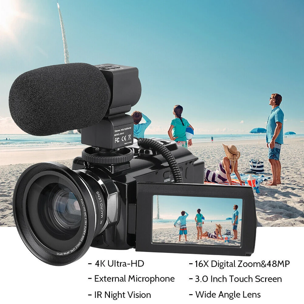 4K 1080P 48MP цифровая камера с Wi Fi для видео Камера ИК взгляд ночного видения 16X
