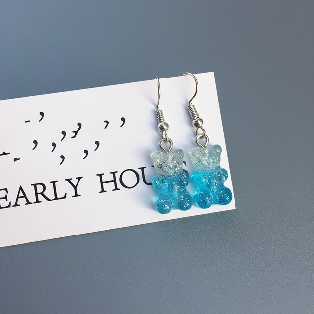 Colorful Gummy Bears Dangle Earrings Trendy Style Color Animal Bear Earring For Women Girls Fashion Jewelry Accessories