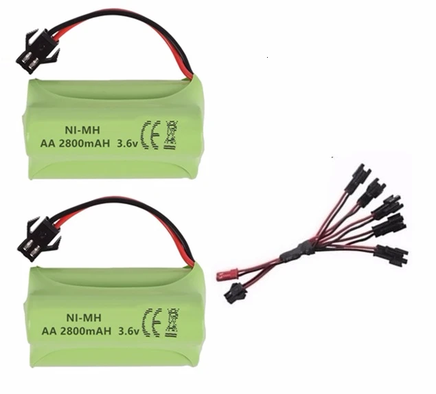 T модель) Ni-MH 3,6 V 2800mah батарея+ 3,6 v зарядное устройство для Rc игрушечного автомобиля Танк Поезд Робот Лодка пистолет AA 3,6 v перезаряжаемый аккумулятор - Цвет: Purple