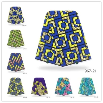 

High Quality Ankara African Real Wax Tissue Fabric 100% Cotton Nigerian Batik Fabric For Dress Wedding Diy Sewing Crafts 967