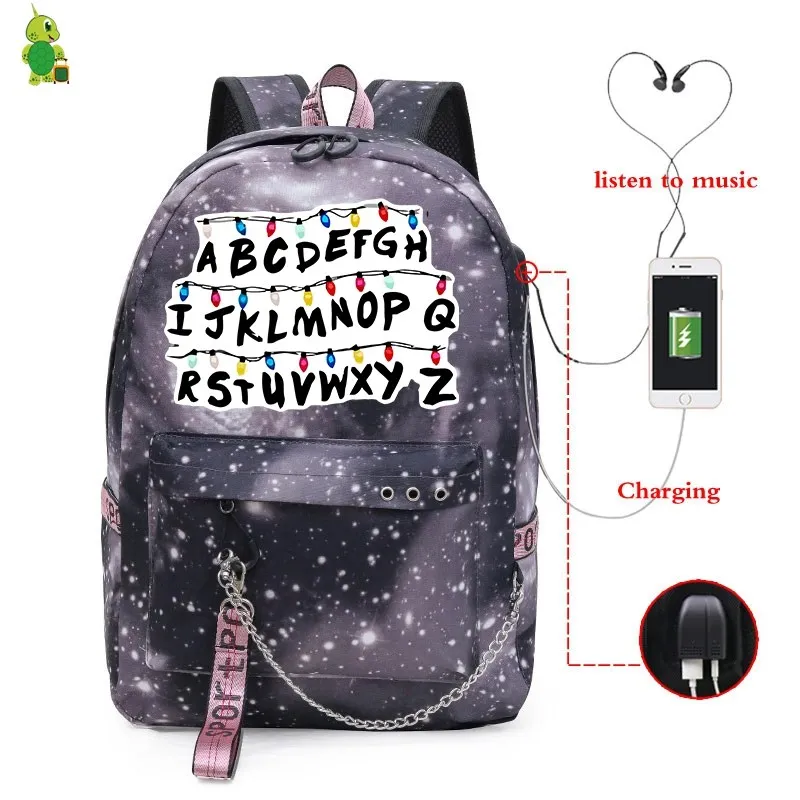 16 Mochila, рюкзак для странных вещей, Usb зарядка, школьные сумки для подростков, девочек, мальчиков, женщин, рюкзаки, Galaxy, рюкзак для ноутбука, дорожная сумка - Цвет: 16