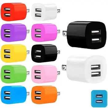 

Dual usb ports 2.1A+1A Ac Home Travel Wall Charger Power Adapter For Iphone 7 8 x Samsung htc android phone pc