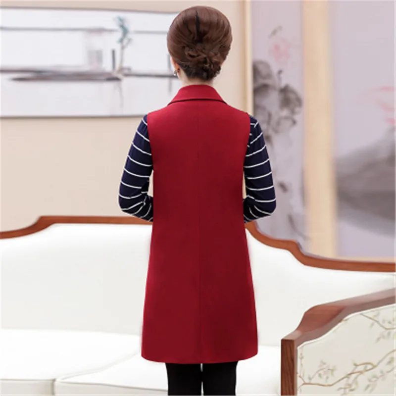 Элегантный Модный жилет размера плюс 5XL для мам длинная красная женская куртка