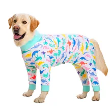 Pijama de algodón con estampado para perro grande, traje de recuperación para cirugía, mono deportivo completo para perros grandes, a la moda