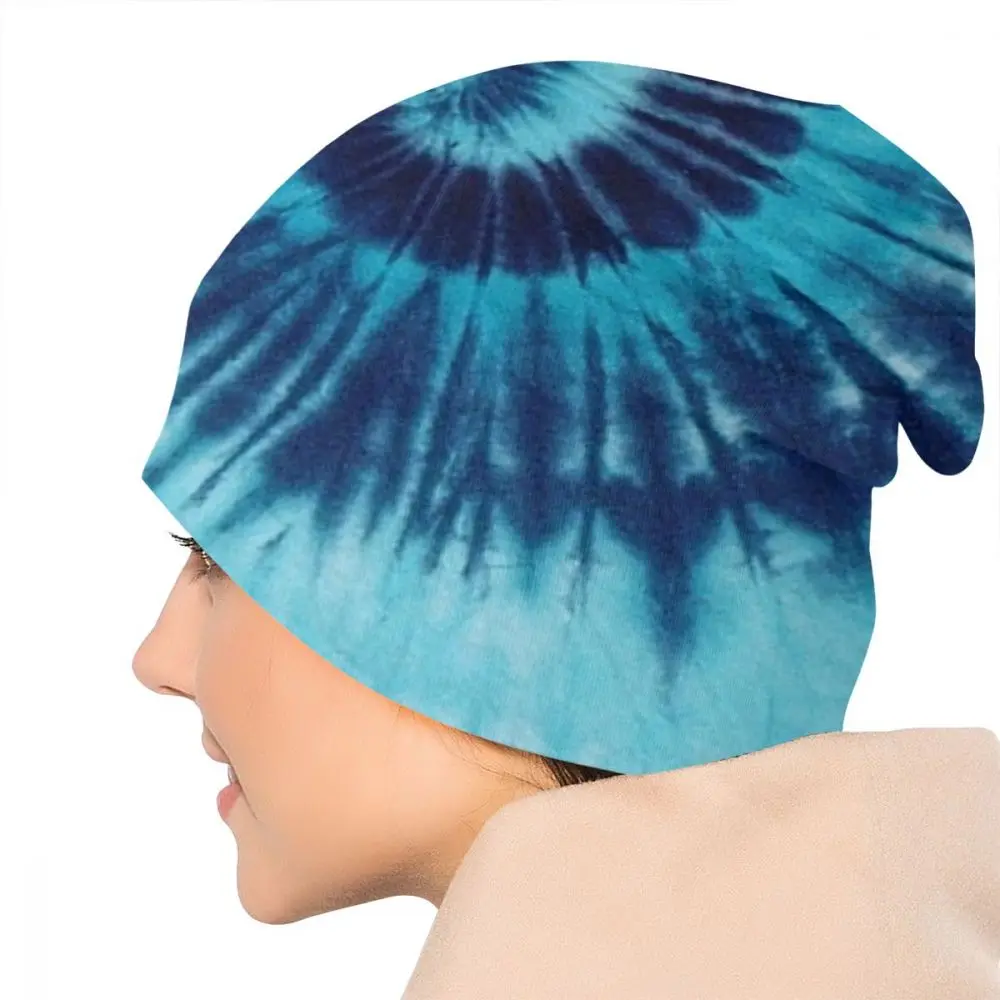 Tie Dye Blue Swirl спиральная унисекс взрослая Повседневная шапочка, уличная ветрозащитная вязаная Лыжная шапка Skully Beanies