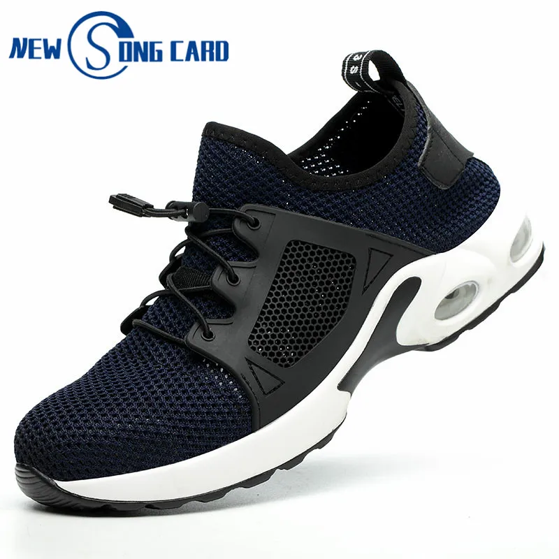 

Men's safety work shoes men's outdoor steel toe shoes military combat ankle boots solid indestructible fashion breathable shoeke